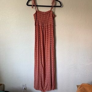 Uniqlo Rust Red Smocked Top Dress